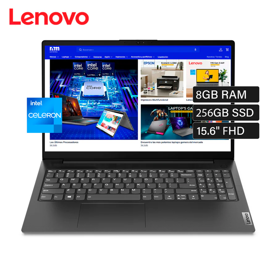 Laptop Lenovo V15 G2 IJL Intel Celeron N4500 RAM 8GB Disco 256GB 15.6" FHD  SO. Free